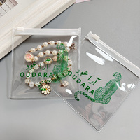 Pochette à bijoux personnalisée de luxe avec logo, petit sac à fermeture éclair en PVC transparent givré, emballage en plastique, sac à fermeture éclair pour bijoux