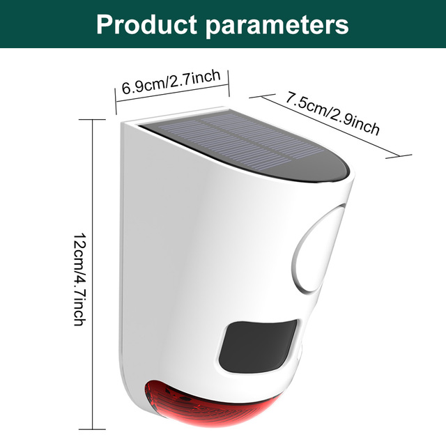 Solar Alarm Siren Light Motion Sensor for Animal DETERRENT Anti Theft Outdoor Security Device Repeller for Wild Dog/Monkey