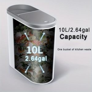 10L Plastic Trash Can With <b>Lid</b> 14CM Width Press Type Slim Gap Trash Bin Suitable for Bathroom Kitchen Living Room Paper Basket - Product Image 6
