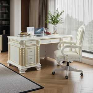 Phong cách hiện đại bàn gỗ rắn Mỹ và Châu Âu chạm khắc Giám đốc điều hành Chủ Tịch văn phòng nghiên cứu Bàn máy tính - Product Image 2