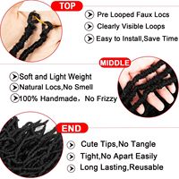 Estensioni per Capelli Dreadlocks Sintetici da 24 Pollici, Ciocche Singole Goddess Locs Nu Soft Faux Locs