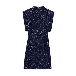 Robe à épaulettes en sequins élégante et tendance pour femmes, nouvelle collection automne - Product Image 5
