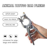 Máquinas de tatuaje para orejas de animales, aplicadores de marcas de identificación para ganado con números y letras, alicates de aluminio para tatuajes de cerdos