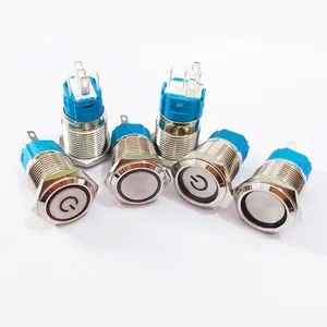 Metal Button Switch 12/16/19/22mm Car Engine Power Switch 3V 5v 12v 24v 220v LDE Light Momentary Self-locking Waterproof Button