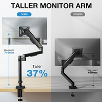 Bras de moniteur à ressort à gaz 13-34 pouces, support de moniteur simple robuste 22 lb, VESA 75x75 100x100, mouvement complet, hauteur réglable