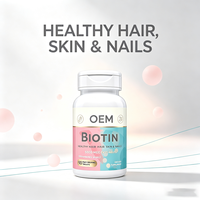 OEM Özel Etiketli Biotin Tabletleri 90 Adet 5000 MCG Çilek Aromalı Besin Takviyesi