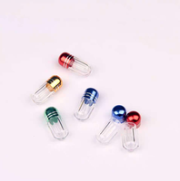 Flacon vide en plastique de 2g pour mini-conteneur PS, flacon vide pour capsules avec bouchon en aluminium coloré