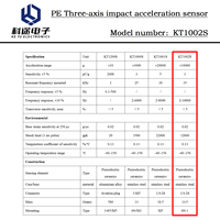 Accéléromètre haute résistance aux chocs 3 axes, sortie de charge PE, capteur de vibration triaxial, transducteur d'accélération piézoélectrique ±10000g 2-10kHz