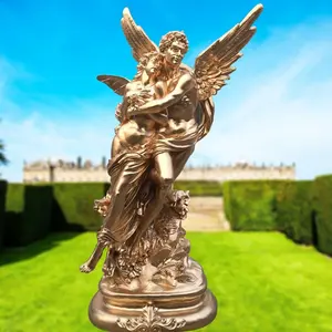 Decorazioni da giardino scultura in vetroresina statue di angelo in resina a grandezza naturale