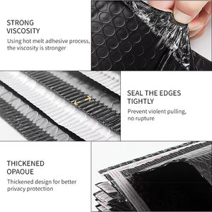 Bolsa de correo de transporte de burbujas de polietileno con autosellado negro mate personalizada, sobre de espuma para pequeñas empresas, bolsas de correo pequeñas de aire llenas - Product Image 5