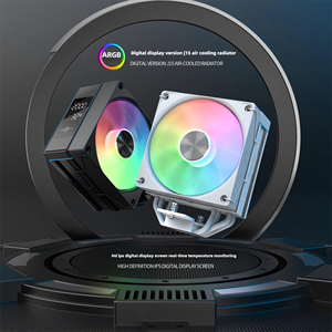 Hurricane Beast ARGB <span class=keywords><strong>Refroidisseur</strong></span> de processeur à affichage numérique 4 caloducs <span class=keywords><strong>Refroidisseur</strong></span> à soufflage supérieur 12V RGB Gaming <span class=keywords><strong>PC</strong></span> & Laptop CPU Ventilateur de refroidissement - Product Image 5