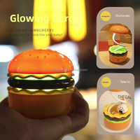 Lampe de table pliable avec design hamburger, style américain, en plastique, alimentée par USB, avec lumière LED, taille-crayon, cadeau