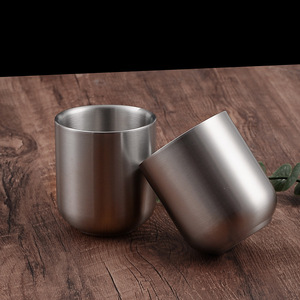 Vaso de Acero Inoxidable 304 Cepillado de 220ml/300ml, Color Plata, Oro y Oro Rosa, para Café, Cerveza Helada, Jugo, Uso en Casa, Bar o Cafetería - Product Image 2