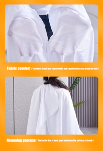 Logo personnalisé de haute qualité imperméable avec <span class=keywords><strong>fenêtre</strong></span> Cape de coupe de cheveux en polyester Capes de salon Cape de barbier rouge pongé - Product Image 5