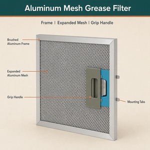 Luftfilter Aluminium-Netz Waschbarer Fettfilter Ersatz für Dunstabzugshaube - Product Image 2