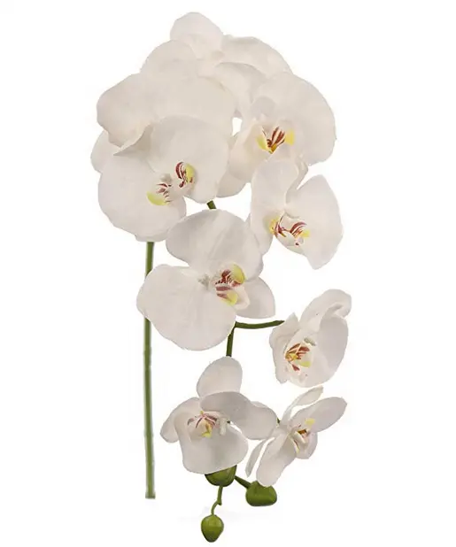 Bien diseñado 3D impresión artificial singal de 9 cabezas toque real orquídeas flor