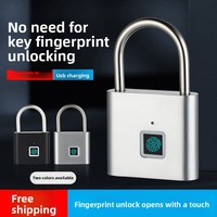 Cadenas portable étanche à empreinte digitale, rechargeable par USB, sans clé, intelligent, pour casier de gym, sac à dos scolaire, en alliage de zinc, sécurisé