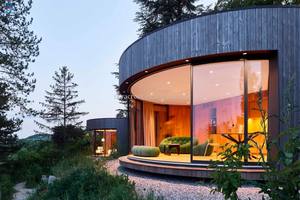 كابينة منحنية مسبقة الصنع إقامة عائلية فاخرة مساحة كبيرة مقاومة للماء سفاري خيمة فندقية مستديرة لـ Airbnb - Product Image 6