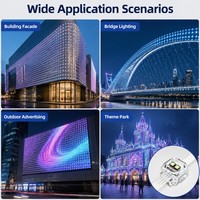 Écran matriciel LED RGB P100 étanche 12V adressable, lumières à mailles de 20 mm, points lumineux blancs pour façade de bâtiment