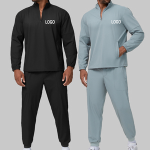 Felpa con Mezza Zip Unisex Personalizzata per Tutte le Stagioni, Leggera, ad Asciugatura Rapida, <span class=keywords><strong>Abbigliamento</strong></span> Sportivo per Fitness e Jogging, Tuta Casual con Cappuccio - Product Image 5