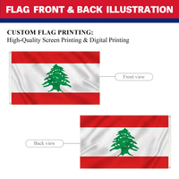 Drapeau personnalisé en gros, drapeau de la République libanaise imprimé 100x150cm, fabriqué sur commande, affichage extérieur, fabricant direct