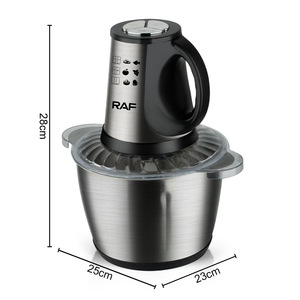 Robot culinaire électrique multifonction avec quatre lames en acier inoxydable ultra-affûtées, mixeur, hachoir à ail et poivre - Product Image 6