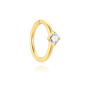 Aro de Nariz Minimalista de Plata de Ley S925 Chapado en Oro al por Mayor con Piedra CZ Brillante para Mujer - Product Image 3