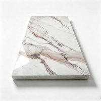 Panneaux muraux de luxe en plastique SPC UV imitation marbre, grand format, étanches et ignifuges, finition brillante, pour hôtels, maisons et villas, fond de télévision