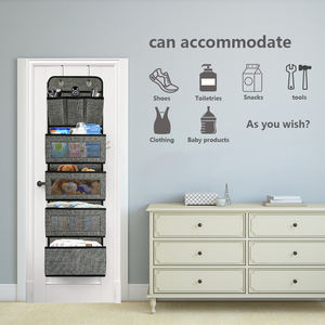 2022 High Quality Multifunctional Fabric <b>Kitchen</b> Living Room Storage Hanging Organizers Stainless Steel <b>Hook</b> Foldable Food Tools - Product Image 6