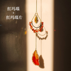 2025 Boho Chic <b>Water</b> Drop Agate <b>Crystal</b> Wind Chime Handcrafted Natural Gemstone Prism Reiki Charged Healing Window Decor - Product Image 3