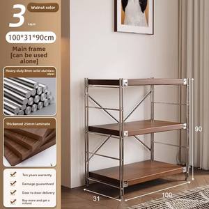 Scaffale portaoggetti in metallo stile giapponese a quattro ripiani, facile da montare, per soggiorno, cucina, balcone, libreria, espositore - Product Image 6