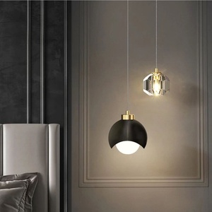 Lámpara Colgante Individual de Lujo Ligero, Dorada, de Hierro y Cristal, con LED, <span class=keywords><strong>para</strong></span> Dormitorio Principal, Mesita de Noche, Sala de Estar, <span class=keywords><strong>Comedor</strong></span> o Cafetería - Product Image 3