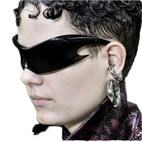 Lunettes de soleil sportives de luxe sans monture Future Design One Piece, protection UV400, unisexe, logo personnalisé, style Y2K, hip-hop, classiques, multicolores