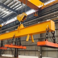 Grúa Puente Electromagnética Wanlong Tipo QC de 5-20 Toneladas, Sistema Motorizado Controlado por PLC, Vano de 19.5M, 18m para Construcción de Talleres