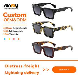 Lentes Anti-Radiación con Protección UV, Diseño de Lujo, Montura Completa, Unisex, Modernas, Montura Cuadrada, Gafas de Sol de Acetato - Product Image 2