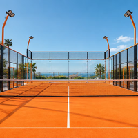 Système de terrain de padel panoramique commercial pour hôtel, complexe hôtelier, club de fitness et développement sportif en plein air
