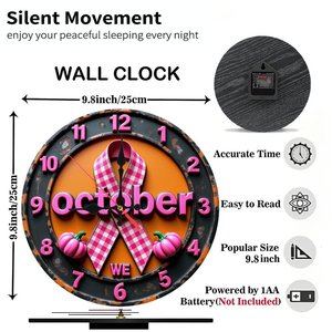 <b>Round</b> Wooden Wall Clock 25x25Cm Lightweight Non Ticking Indoor Home Decor Clock - Product Image 4