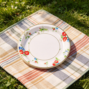 Assiettes et bols jetables <span class=keywords><strong>en</strong></span> papier à motifs écologiques et biodégradables <span class=keywords><strong>en</strong></span> gros pour les fêtes, les mariages, les restaurants et les réunions - Product Image 4