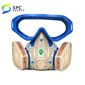 Peinture spray sécurité industrielle travail protection anti-gaz chimique respirateur silicone demi <span class=keywords><strong>masque</strong></span> <span class=keywords><strong>respiratoire</strong></span> avec lunettes de sécurité - Product Image 4