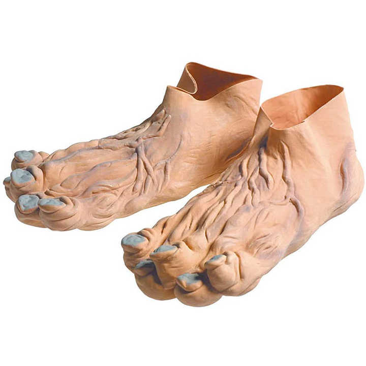 Fred Costume Jumbo Funny Bare Feet Slippers Caveman Feet Adult