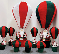 Décoration de Noël Ballon à Air Chaud Père Noël Pliable Lumineux LED Suspendu Intérieur pour Maison