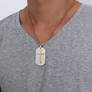 Hollow <b>Cross</b> Religious Protestant Christian Waterproof Tarnish Free Stainless Steel Jewelry Pendants Necklaces for Men Wholesale - Product Image 2