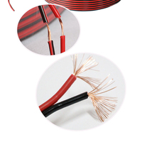 Cable de altavoz 10 12 14 16 18 20 22 24 AWG de 2 pines, rojo y negro, Cable plano doble para tira de LED, lámpara, Bombilla, altavoces, Audio para coche, hogar
