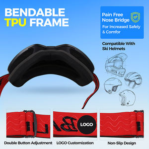 Nouvelle mode UV400 lunettes de sport PC optiques lunettes de ski en plein air avec lentille cylindrique de protection des yeux coupe-vent et éblouissante - Product Image 4