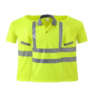 Benutzer definiertes Logo Kurzarm Hi Vis Sicherheit reflektieren des Polo-T-Shirt Männer Arbeits kleidung Bau Weste Kleidung