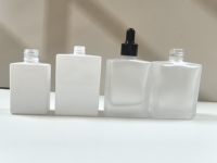Flacons compte-gouttes carrés en verre ambré givré 30ml 50ml 100ml – Contenants vides pour sérum, huiles essentielles et cosmétiques