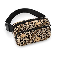 3d Full Design Hawaii Life Puakenikeni Leopard Print Vintage Waist Belt Zipper Bags Fanny Pack Men Ladies Crossbody Chest Bag