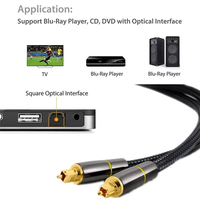 Xput Toslink serat optik profesional, kabel konektor logam berlapis emas Audio Digital Hi-Fi profesional kualitas tinggi