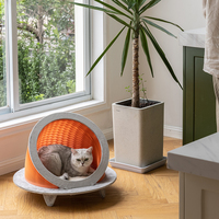 Spazepaper Time Machine Maison pour chat en carton alvéolé avec coussin en peluche de soie pour petits animaux