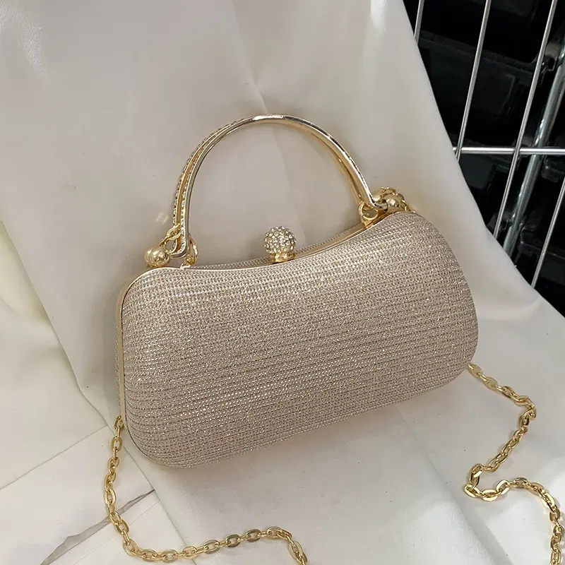 Wholesale Handbags for Women Luxury 2023 New Small Leather Bag for Women Chain Shoulder Purses Lady Gold Clutch Handbags